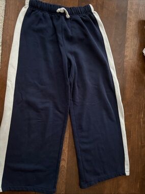 Tag Kids Navy Blue Track Pants with White Side Stripe